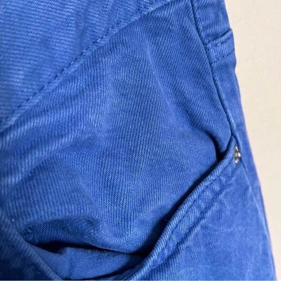 Zara Royal Blue Denim Button Fly Cropped Jeans Size 30 - Picture 6 of 9
